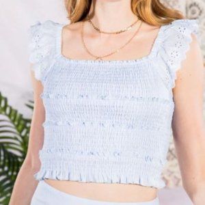 NEW Baby Blue Slimming Crop Top
